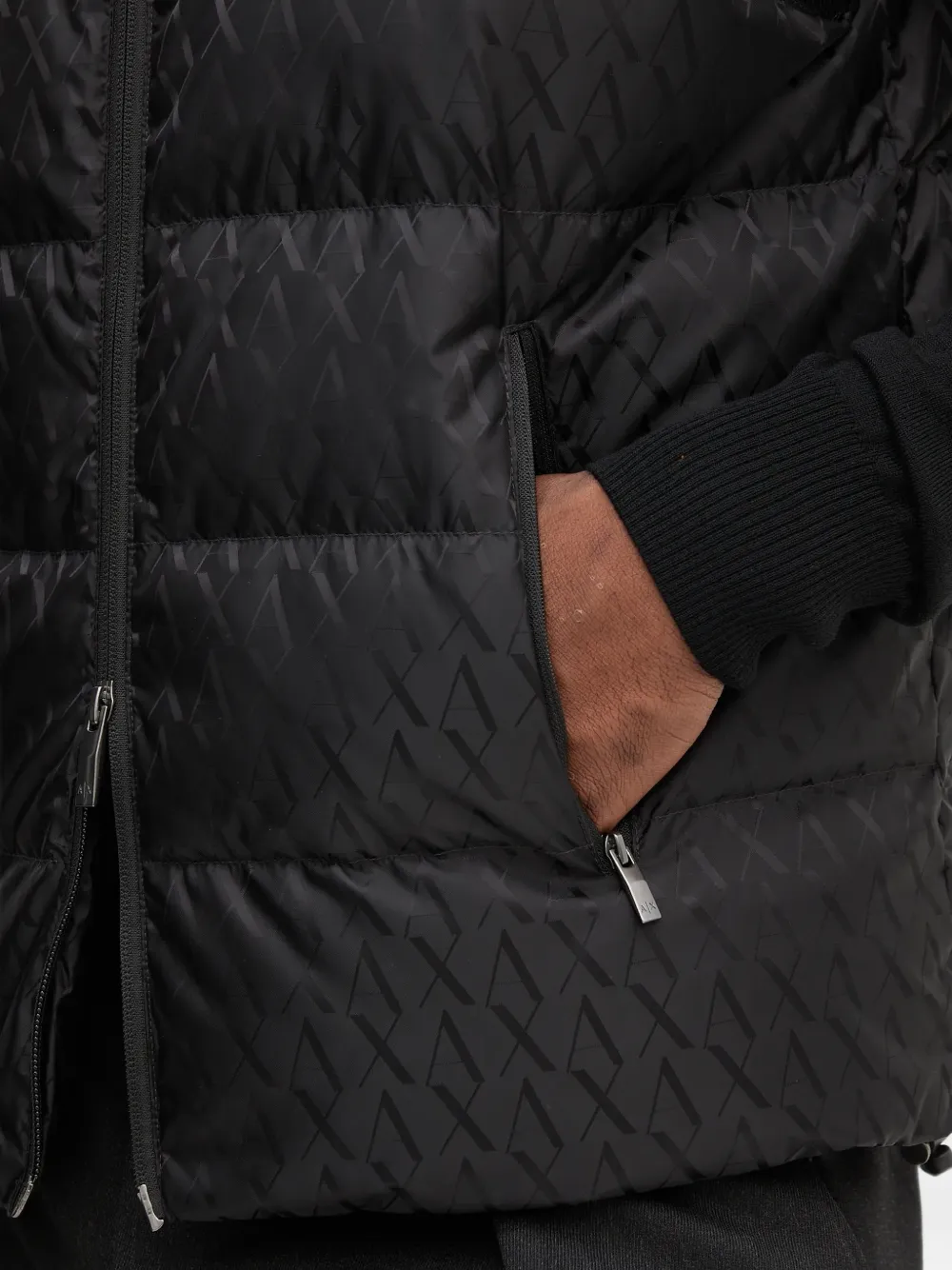 Armani Exchange Bodywarmer met logoprint Zwart