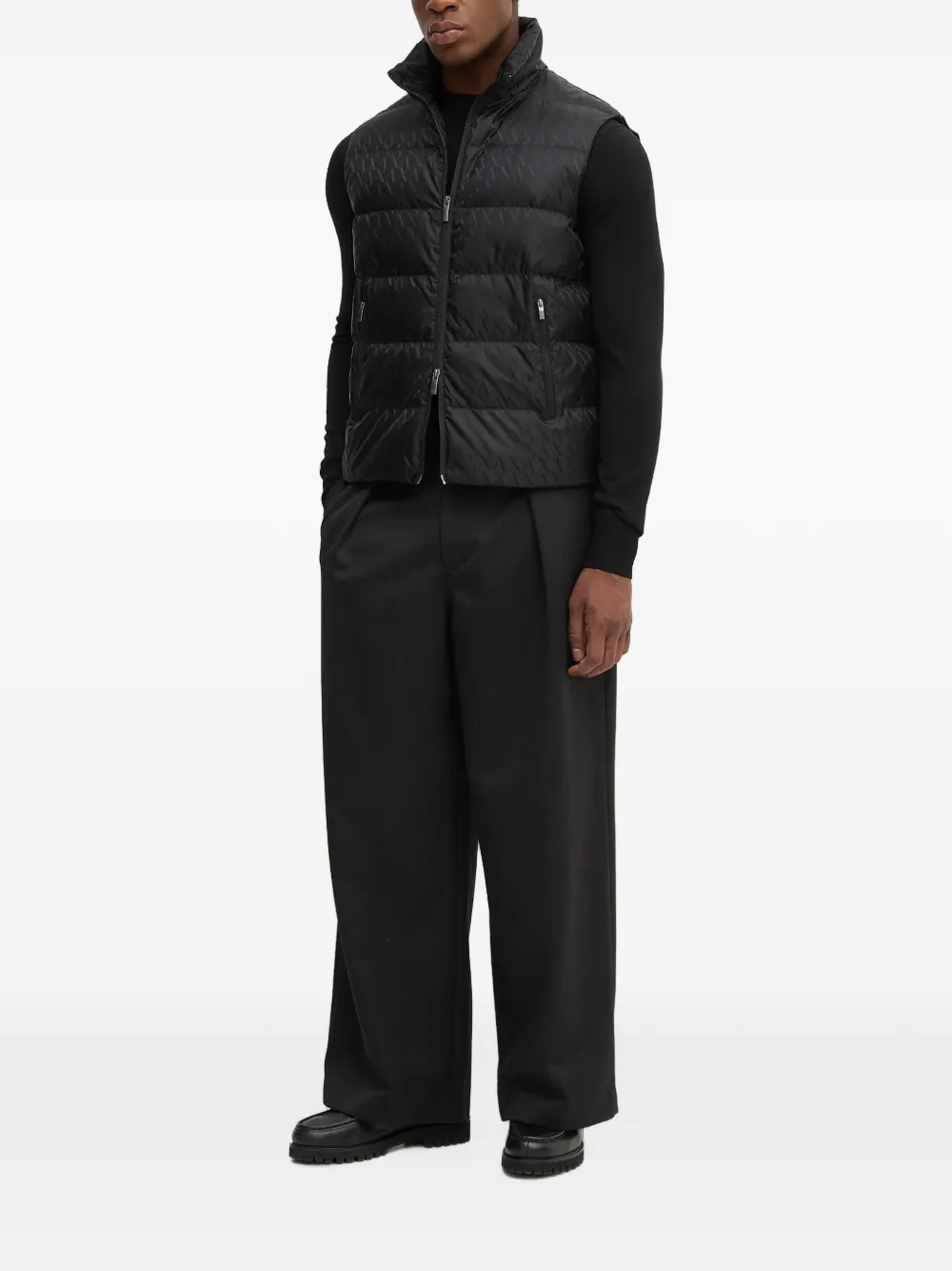 Armani Exchange Bodywarmer met logoprint Zwart