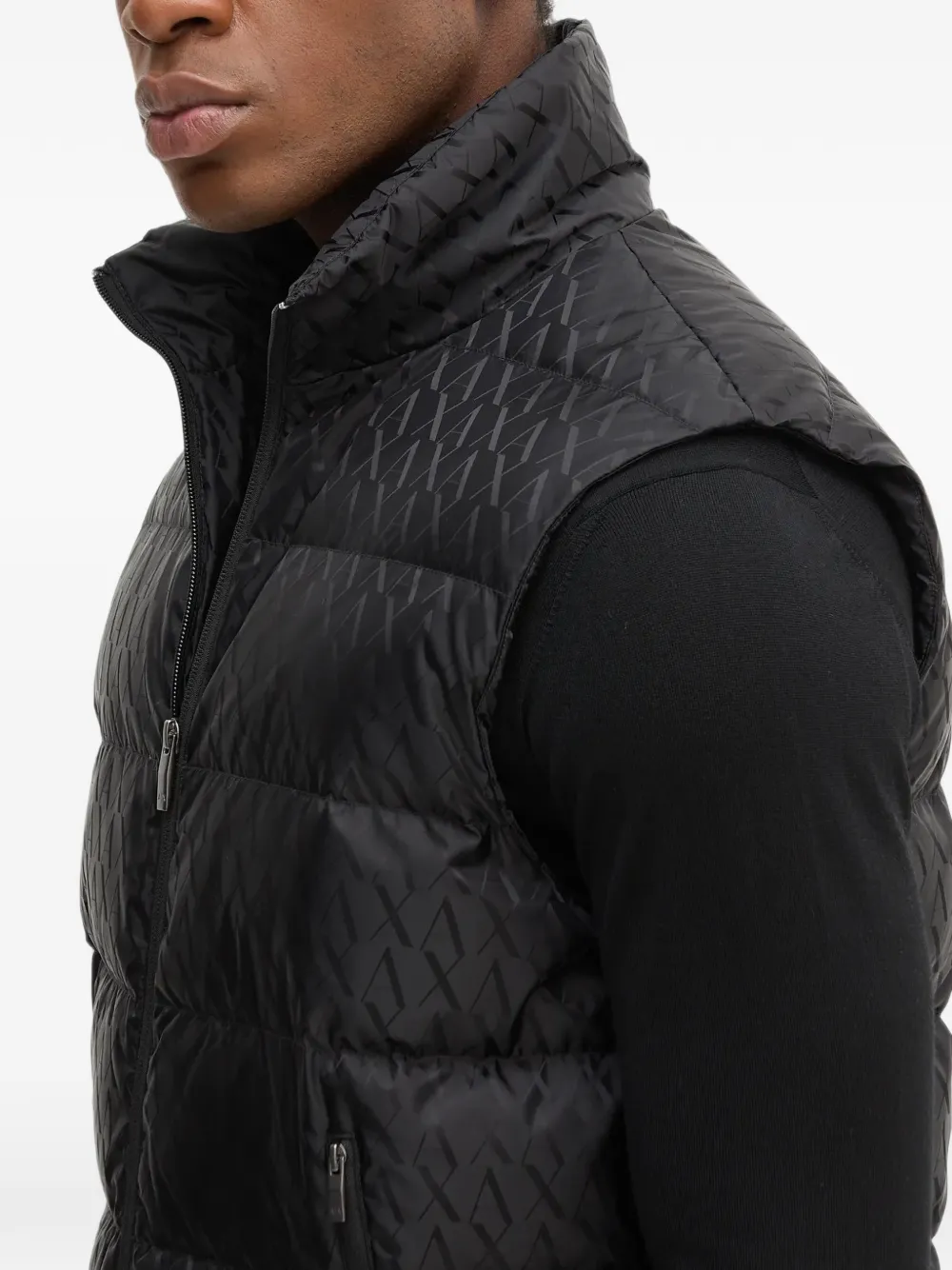Armani Exchange Bodywarmer met logoprint Zwart