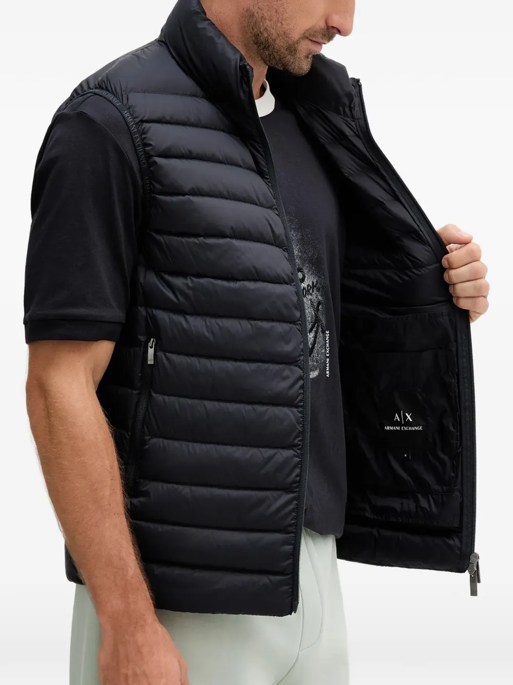 Armani Exchange Bodywarmer met rits Blauw