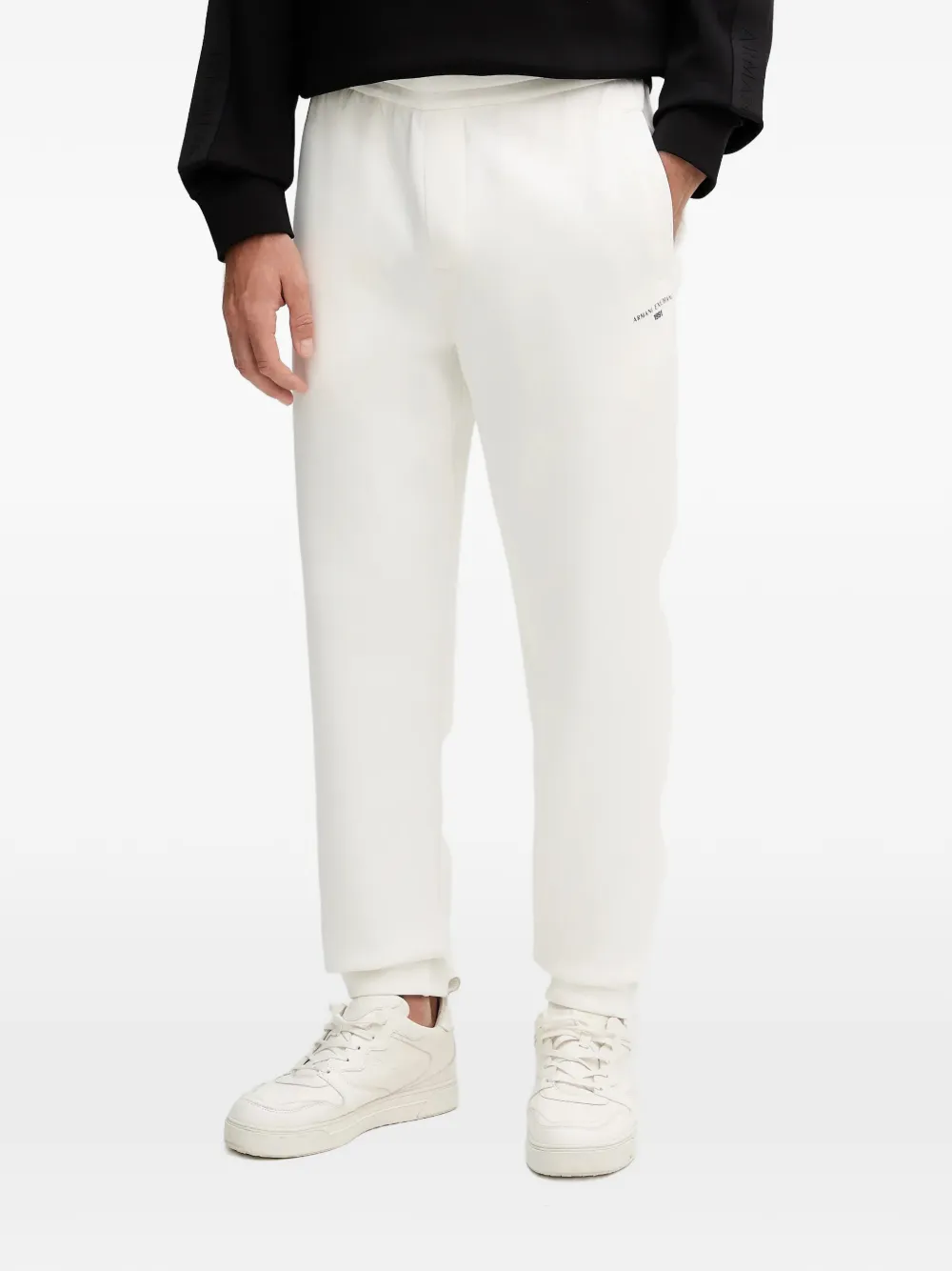 Armani Exchange logo-detail track pants - Bianco
