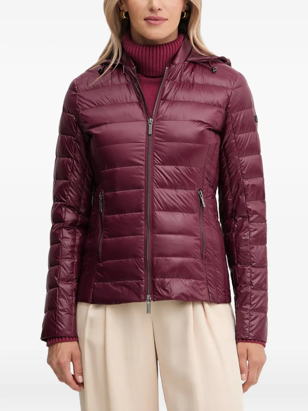 Armani Exchange hooded puffer jacket - Rosso