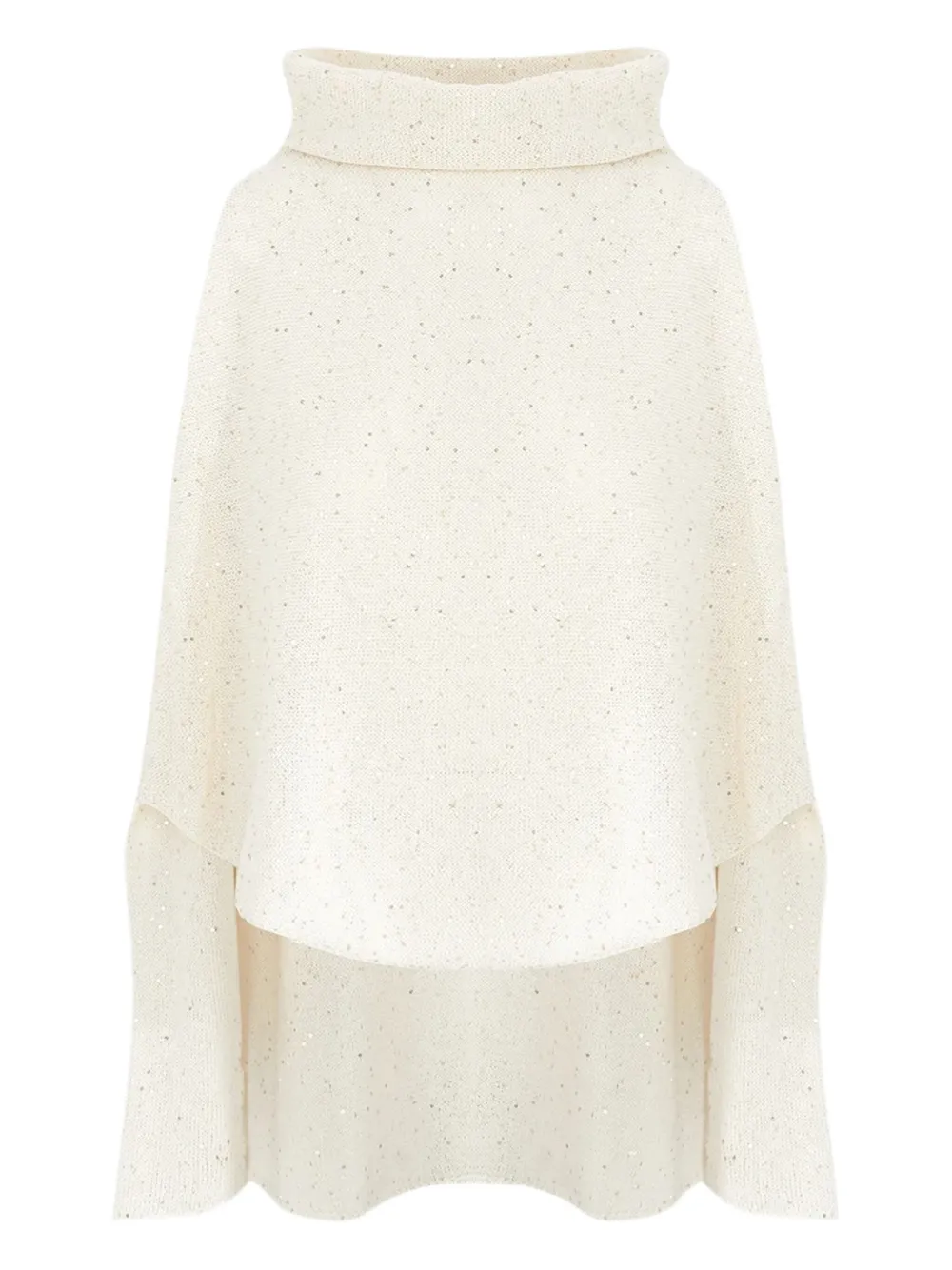 Lorena Antoniazzi sequin-embellished turtleneck gilet | White | Image 1