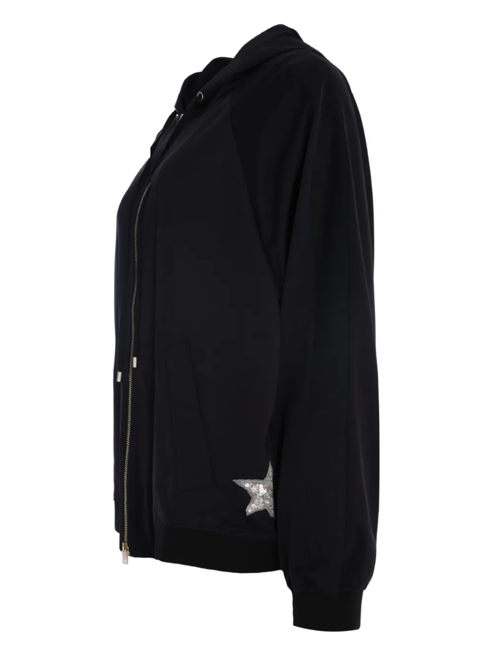 Lorena Antoniazzi Sweater verfraaid met ster en capuchon Zwart