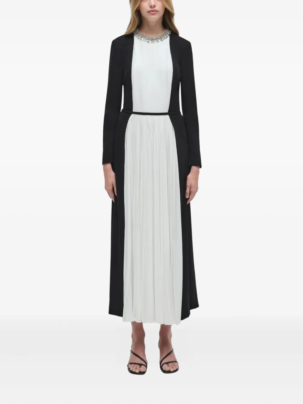 Simkhai embellished pleated midi day dress - Wit