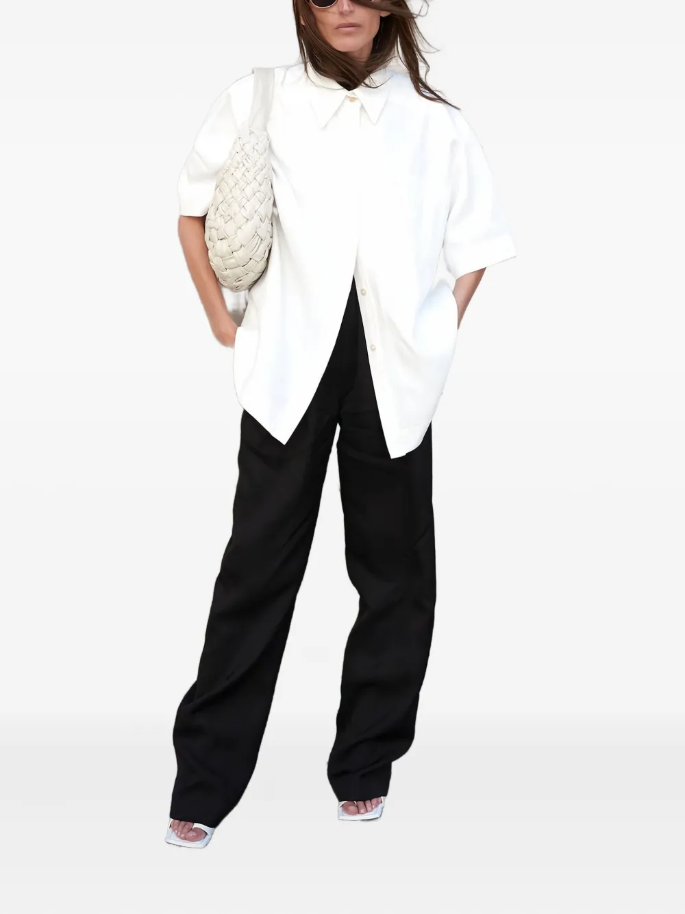 Loulou Moheli blouse met korte mouwen - Wit