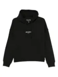 Elite drawstring-hood cotton hoodie - Black