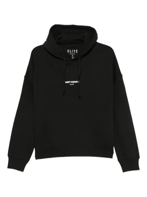 Elite drawstring-hood cotton hoodie