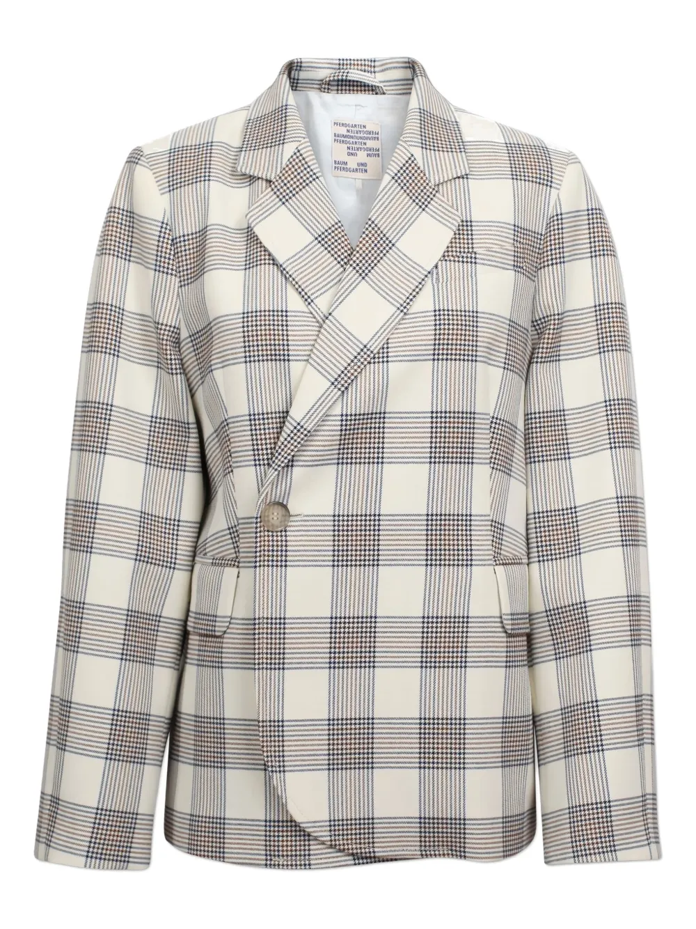 Baum Und Pferdgarten check asymmetrical blazer - ニュートラル Baum Und Pferdgarten check asymmetrical blazer - ニュートラル