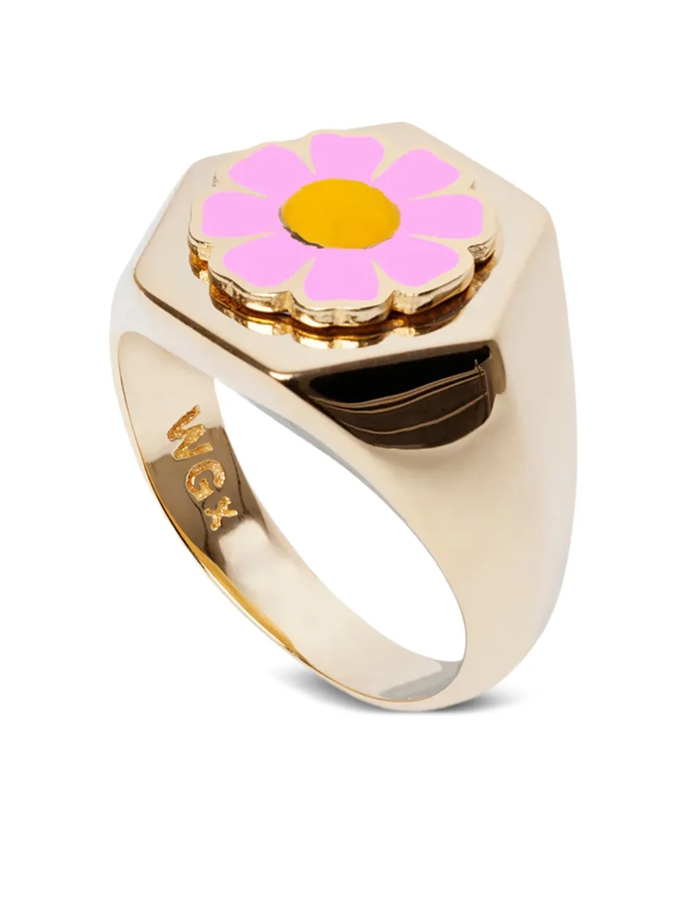 Wilhelmina Garcia hexagon flower ring - Goud