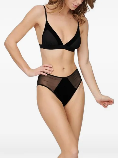 Undress Code velvet-trimmed triangle bra