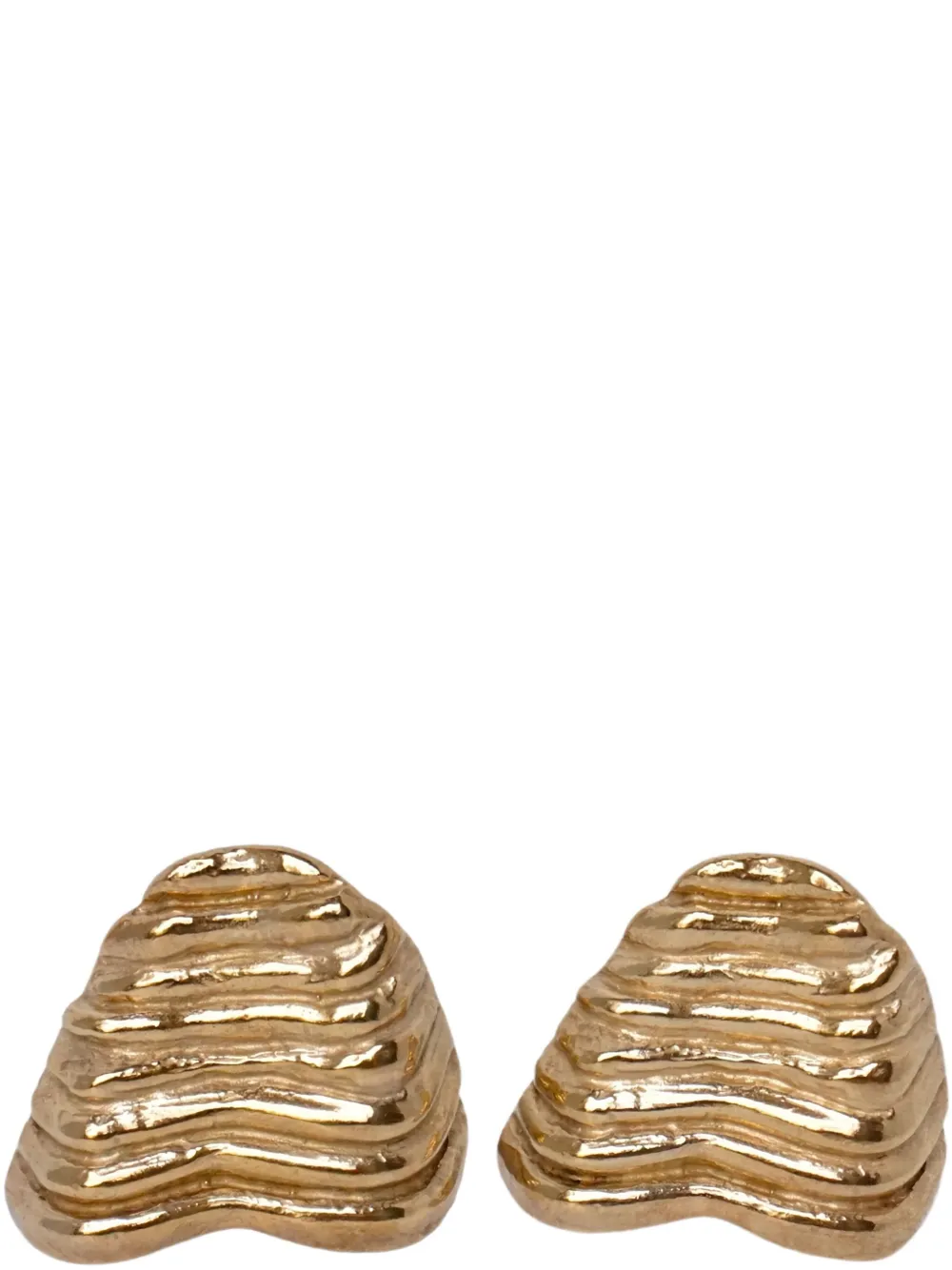 Anita Berisha fluted shell earrings - Beige