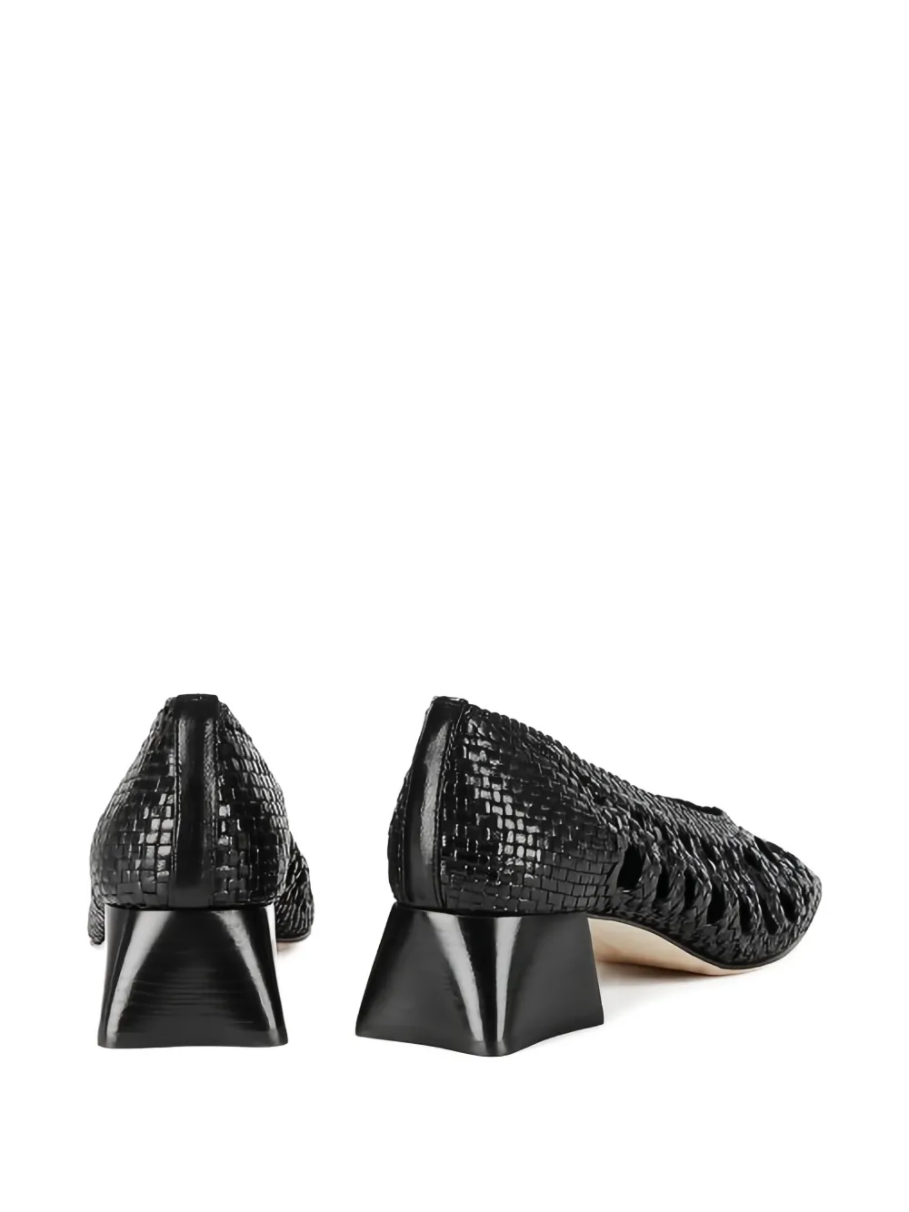 Miista 40mm Marina Woven Leather Pumps In Black
