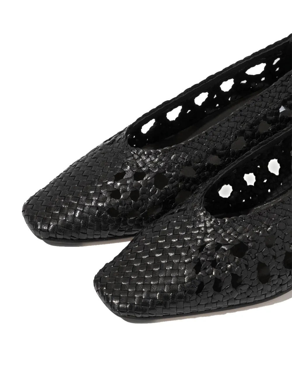 Miista 40mm Marina Woven Leather Pumps In Black