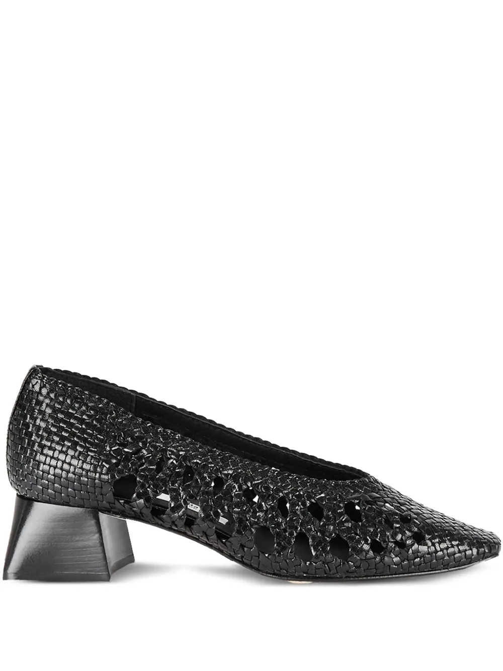 Miista 40mm Marina Woven Leather Pumps In Black