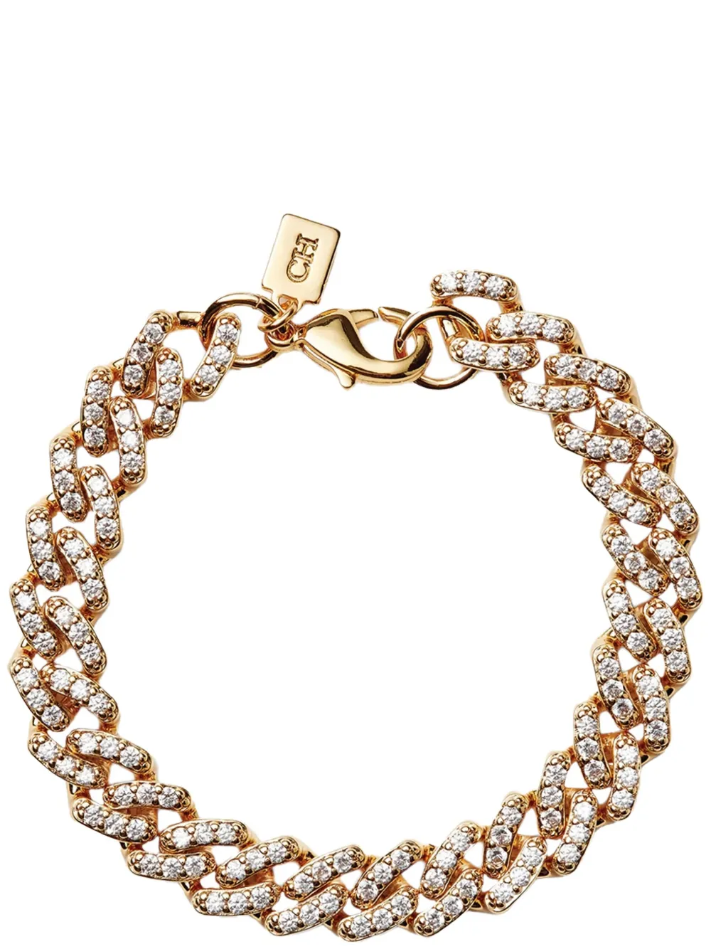 Crystal Haze embellished cuban-chain bracelet - Goud