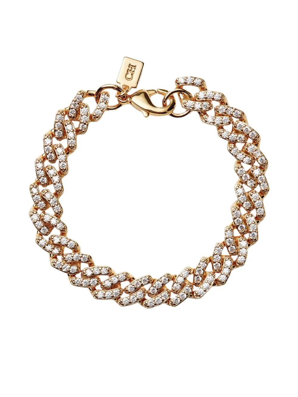 Crystal Haze embellished cuban-chain bracelet - Oro