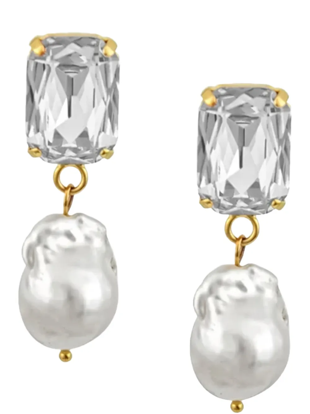 MAYOL Julie pearl crystal-embellishment earrings - Wit