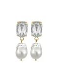 MAYOL Julie pearl crystal-embellishment earrings - White