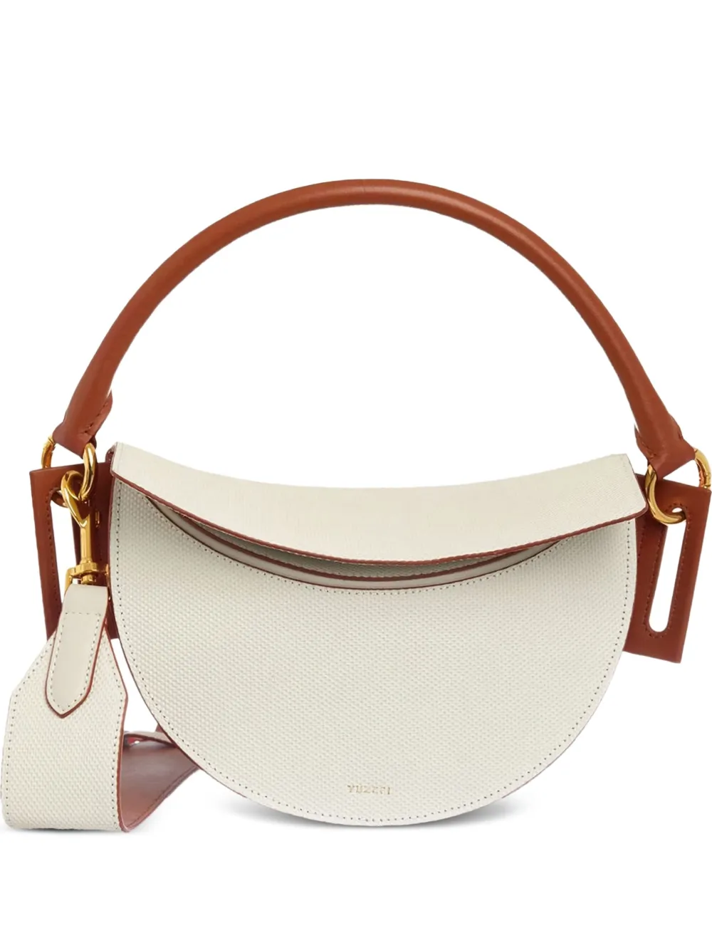 Yuzefi Dip Embossed Shoulder Bag In Neutral