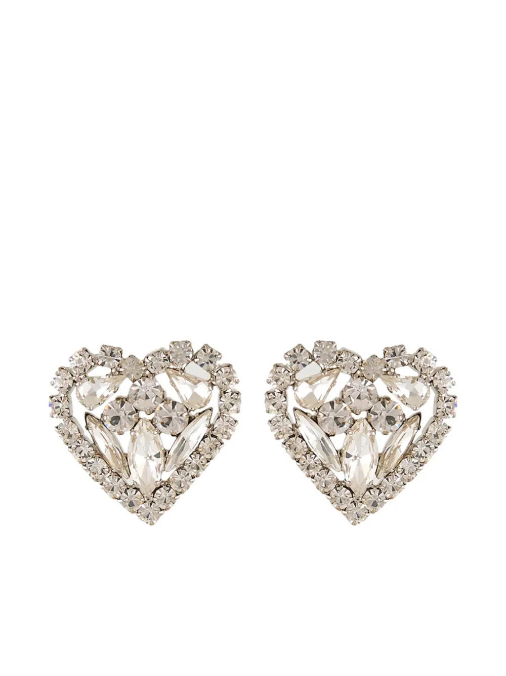 Mayol Taylor Crystal-embellished Heart Earrings In Metallic