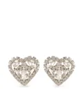 MAYOL Taylor crystal-embellished heart earrings - Silver