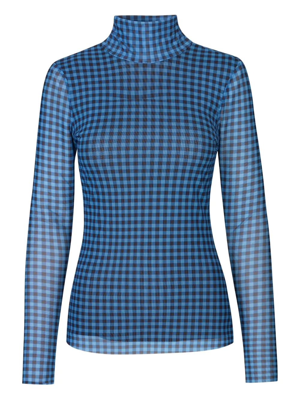 Baum Und Pferdgarten Gingham Turtleneck Top In Blue