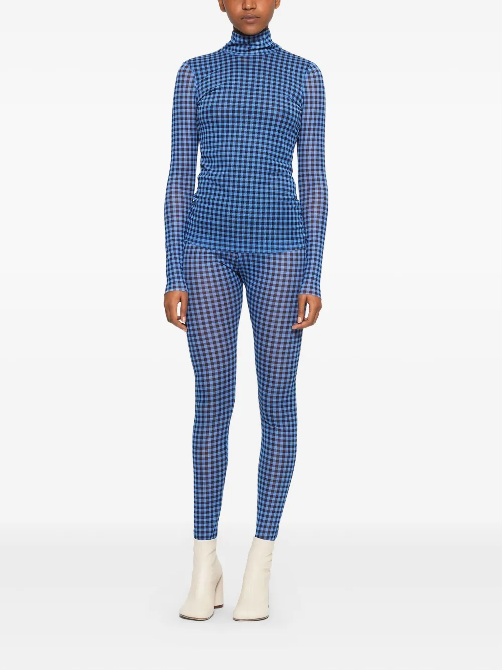 Baum Und Pferdgarten Gingham Turtleneck Top In Blue