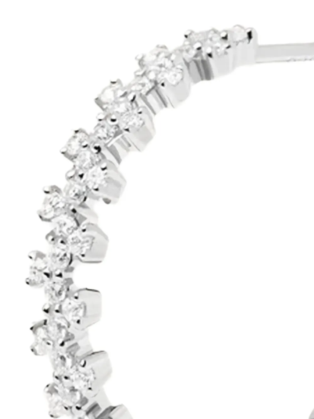 PD PAOLA rhodium-plated zirconia hoop earrings - Zilver