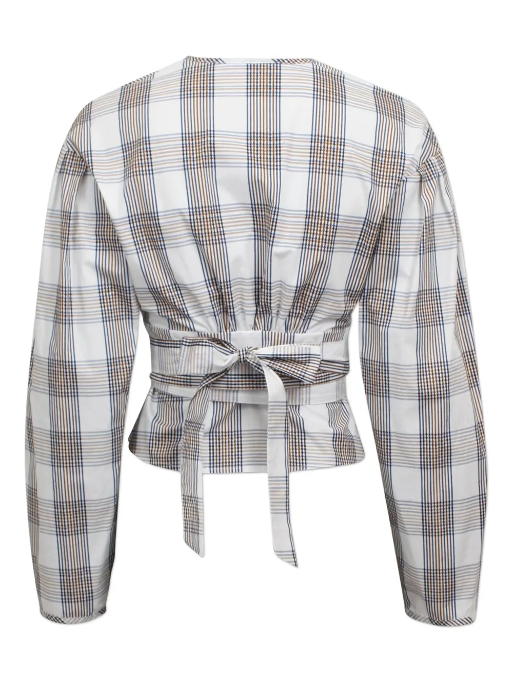 Baum Und Pferdgarten checked wrap blouse - Bruin