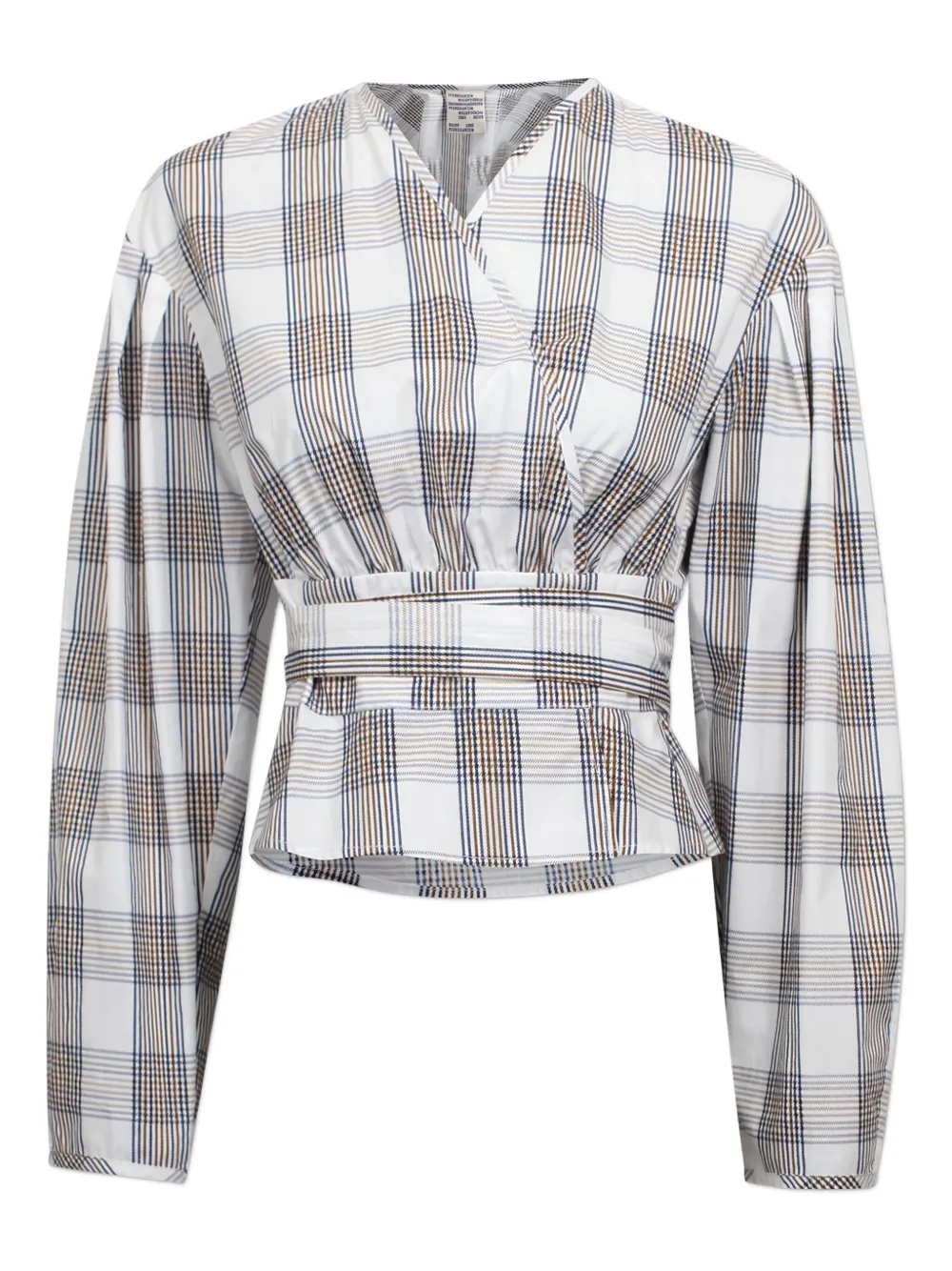 Baum Und Pferdgarten checked wrap blouse Bruin