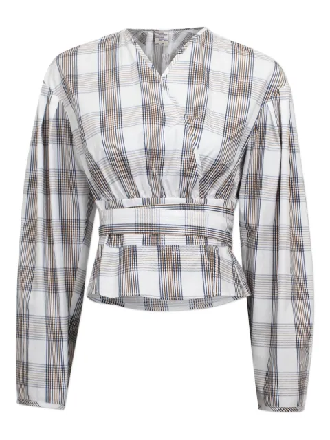 Baum Und Pferdgarten checked wrap blouse