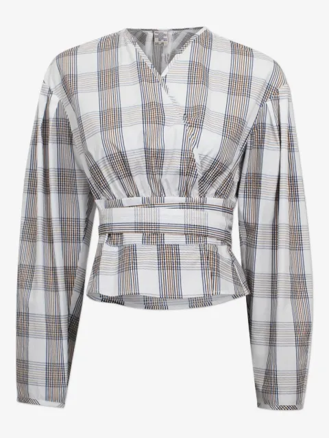 Baum Und Pferdgarten checked wrap blouse