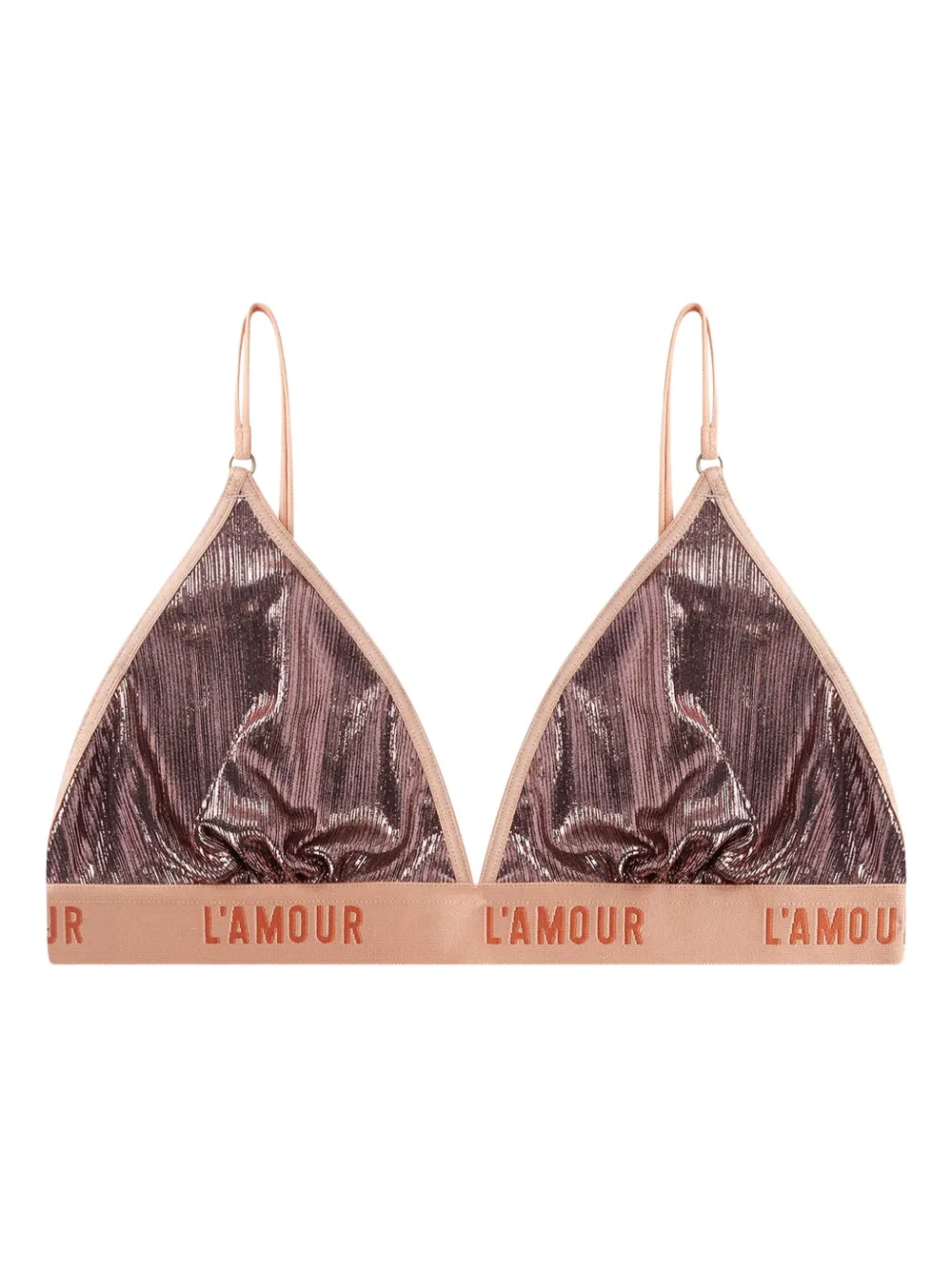 Love Stories metallic-ribbed bra | Brown | Image 1