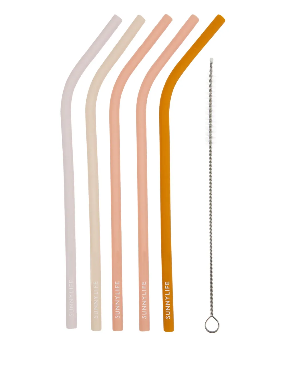 Sunnylife Reusable Straws (pack Of 4) In Orange