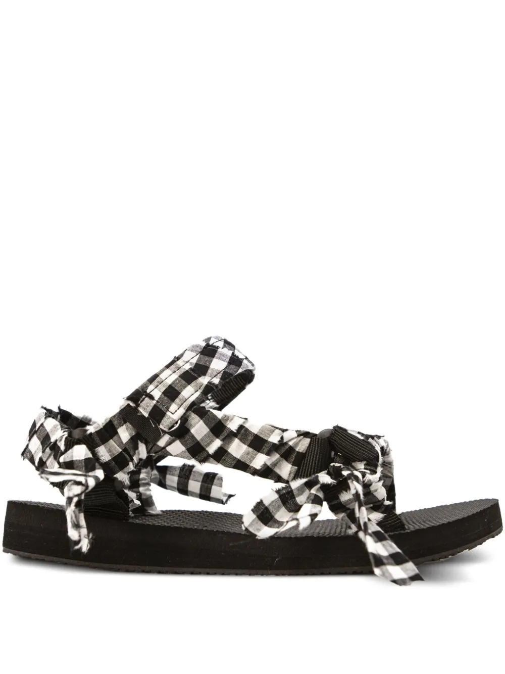 Arizona Love Trekky Gingham-pattern Sandals In Black