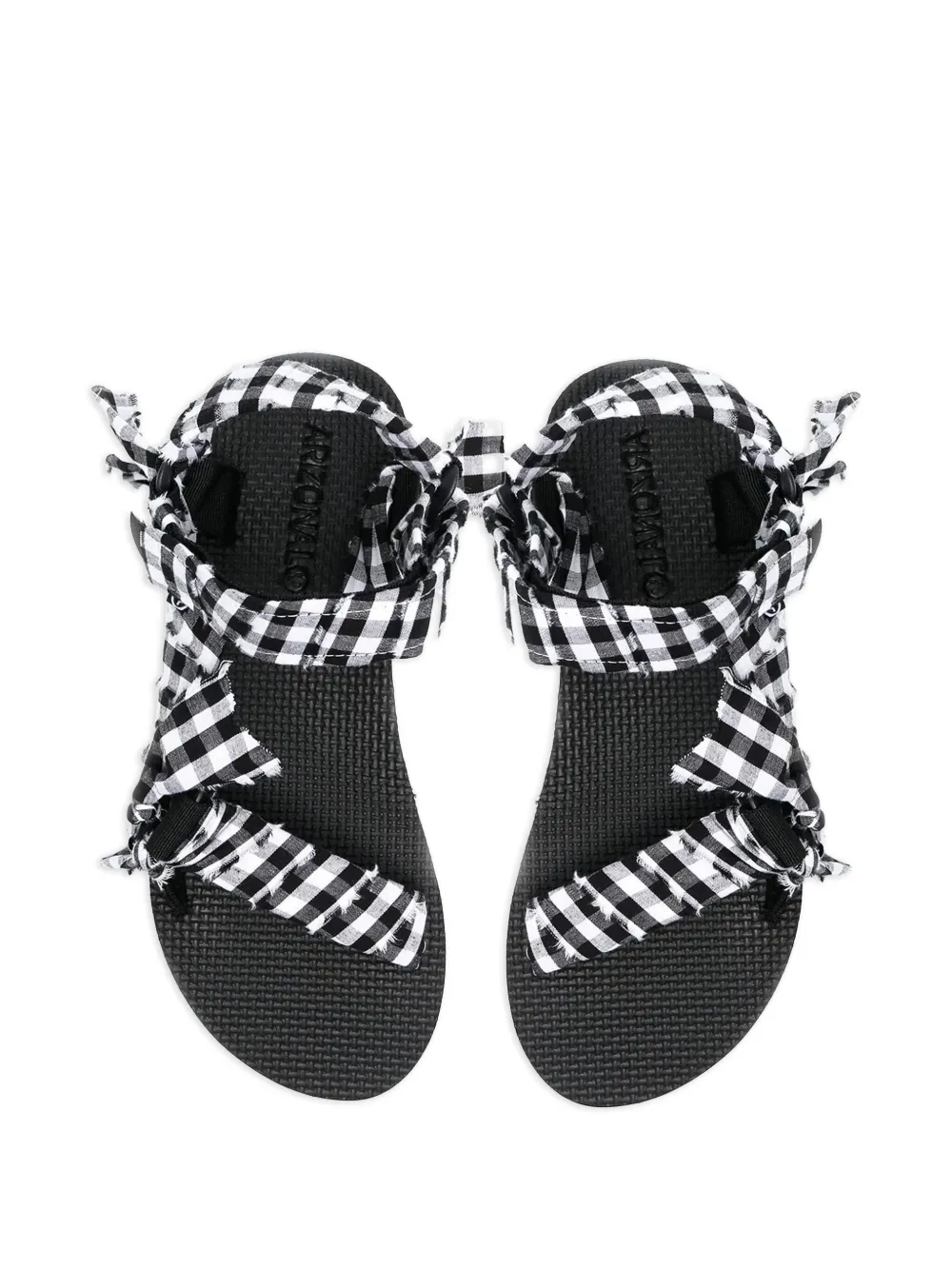 Arizona Love Trekky Gingham-pattern Sandals In Black