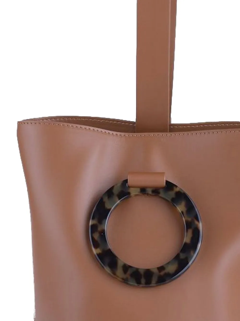 Nico Giani large Aurora ring-detail leather bucket bag Bruin