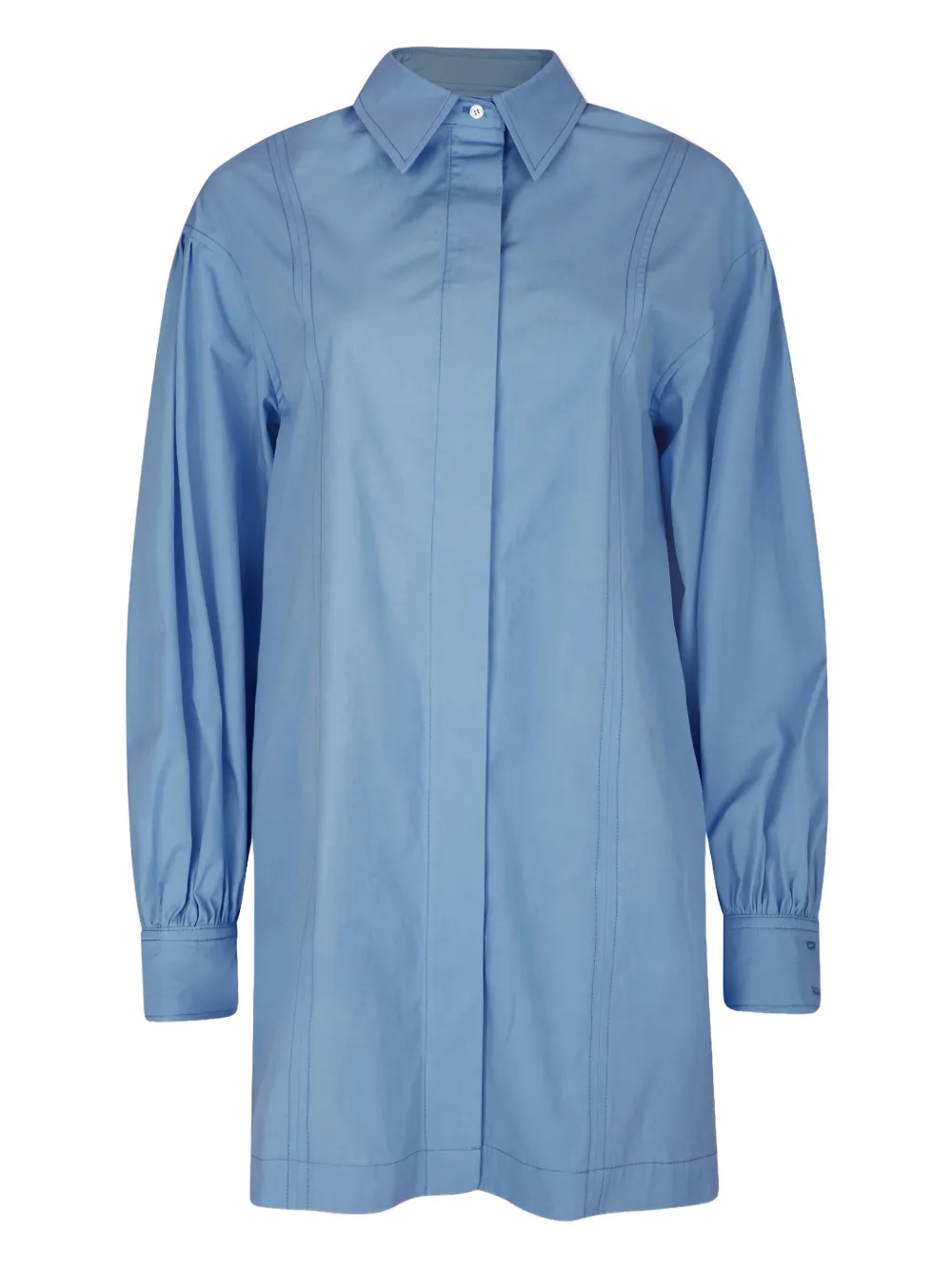 Loulou Zena puff-sleeve shirt mini dress | Blue | Image 1