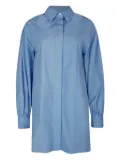 Loulou Zena puff-sleeve shirt mini dress - Blue