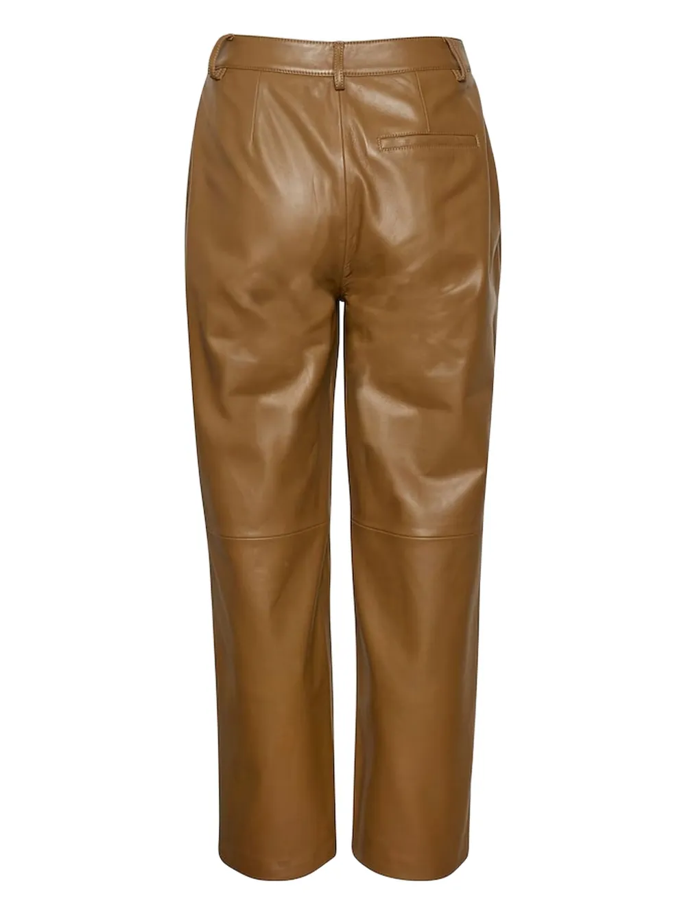 Gestuz Aliah pleated leather trousers - Bruin