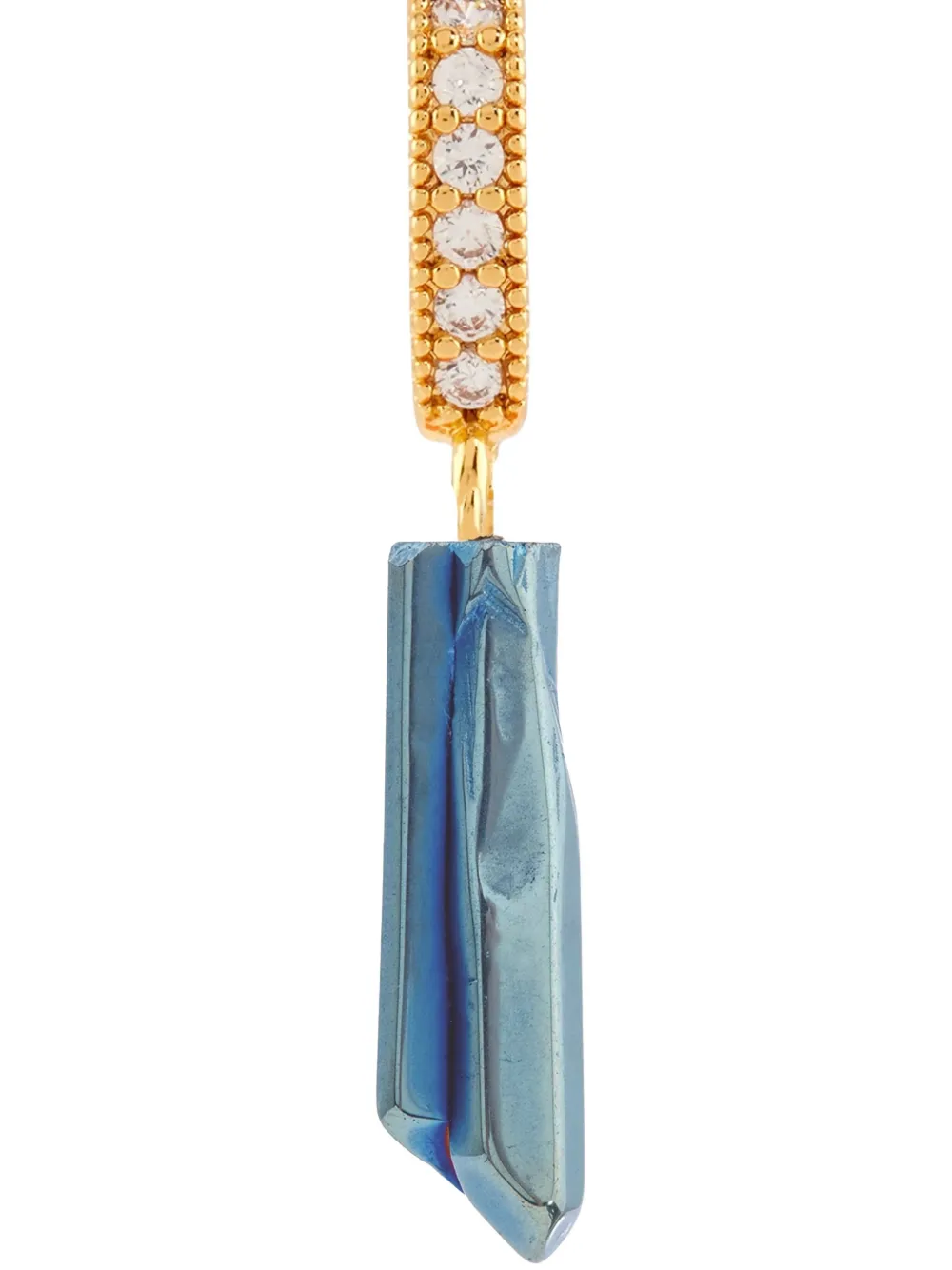 Crystal Haze Titanium Pavé-connector Pendant In Blue