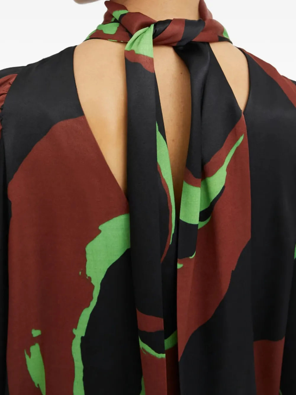 Rodebjer swirl-print puff-sleeve blouse - Zwart