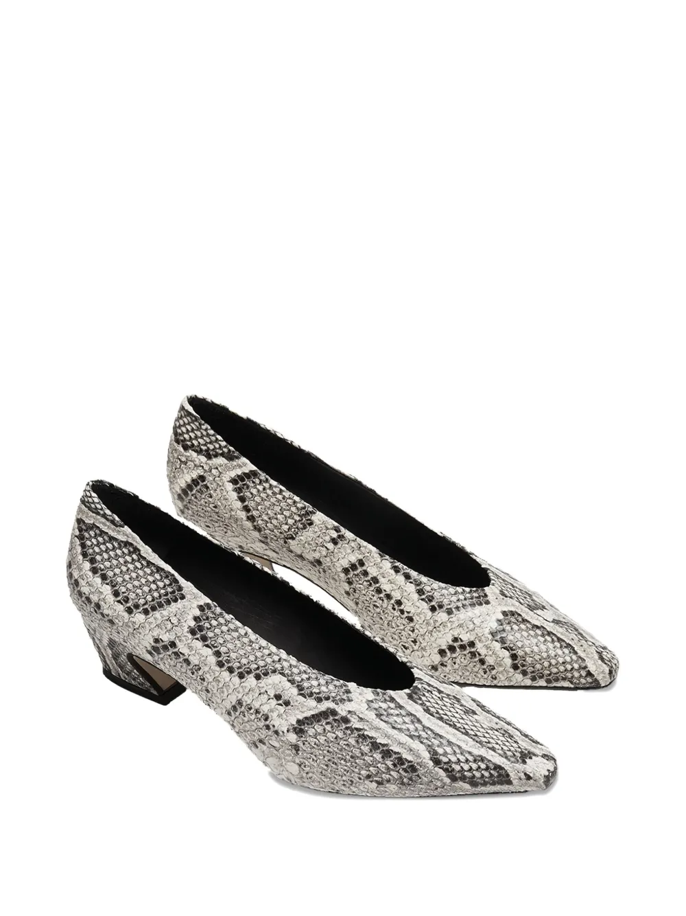 Miista Antonyne snakeskin-effect pointed-toe pumps Grey