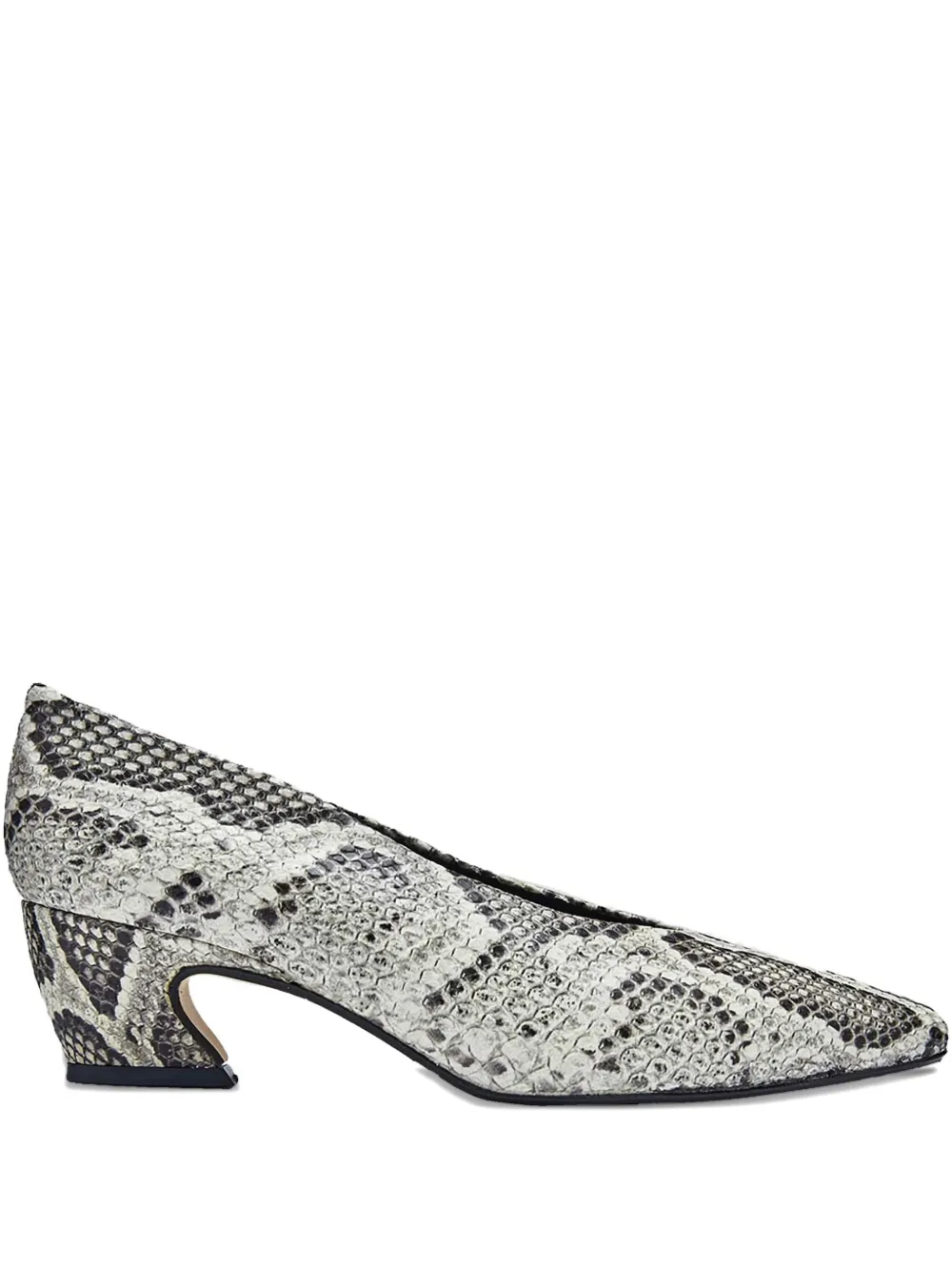 Miista Antonyne snakeskin-effect pointed-toe pumps Grey