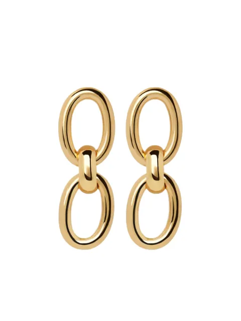 MESH double-circle link earrings
