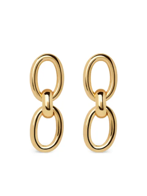 MESH double-circle link earrings