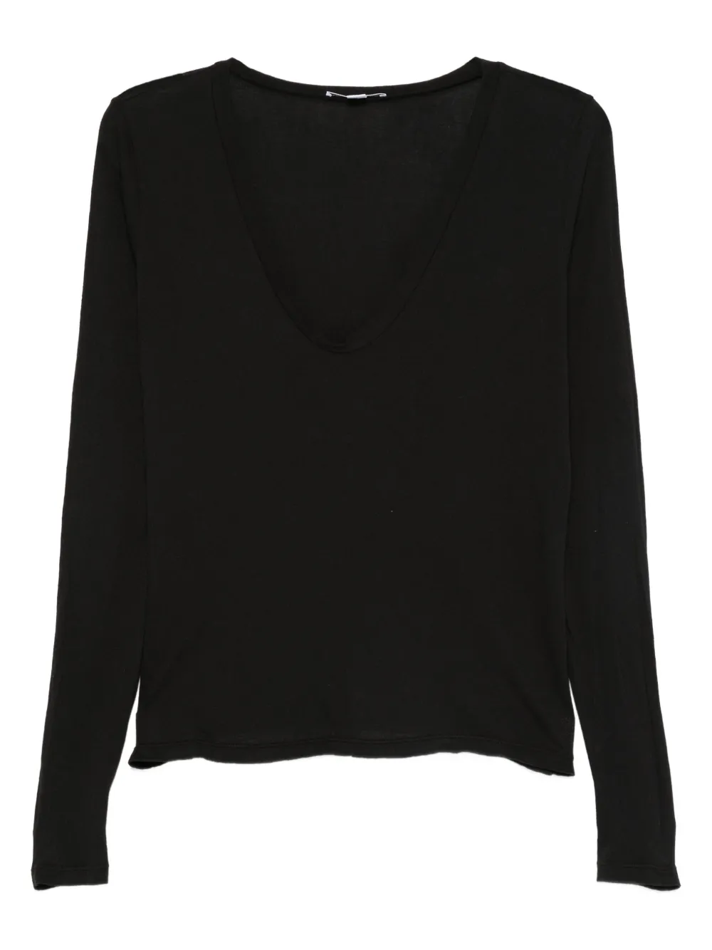 James Perse V-neck long-sleeve T-shirt | Black | Image 1