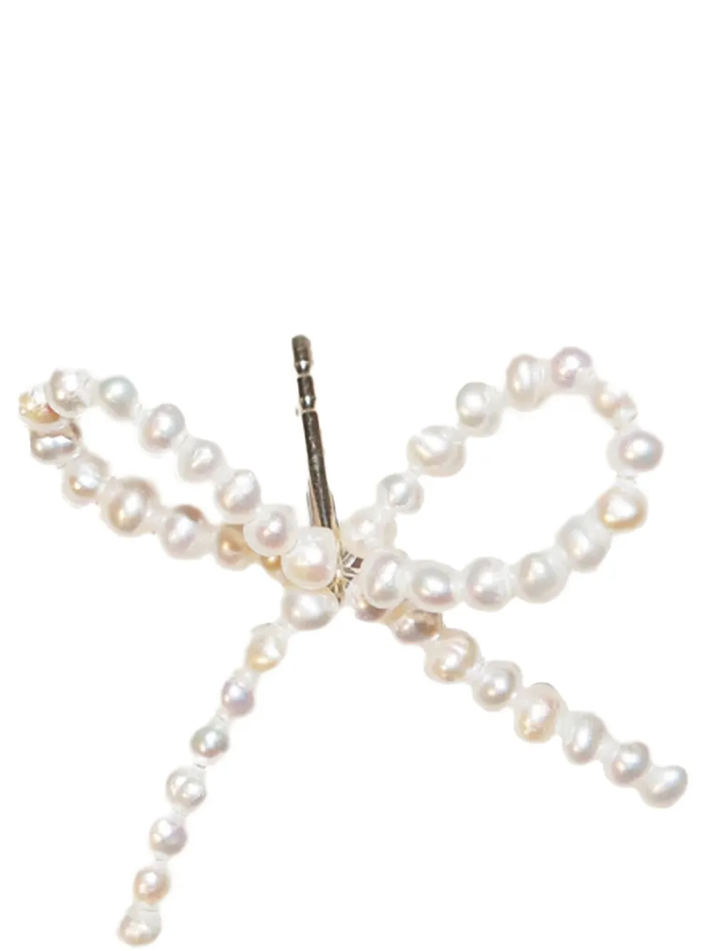 Saskia Diez pearl-embellished bow earstud - Zilver