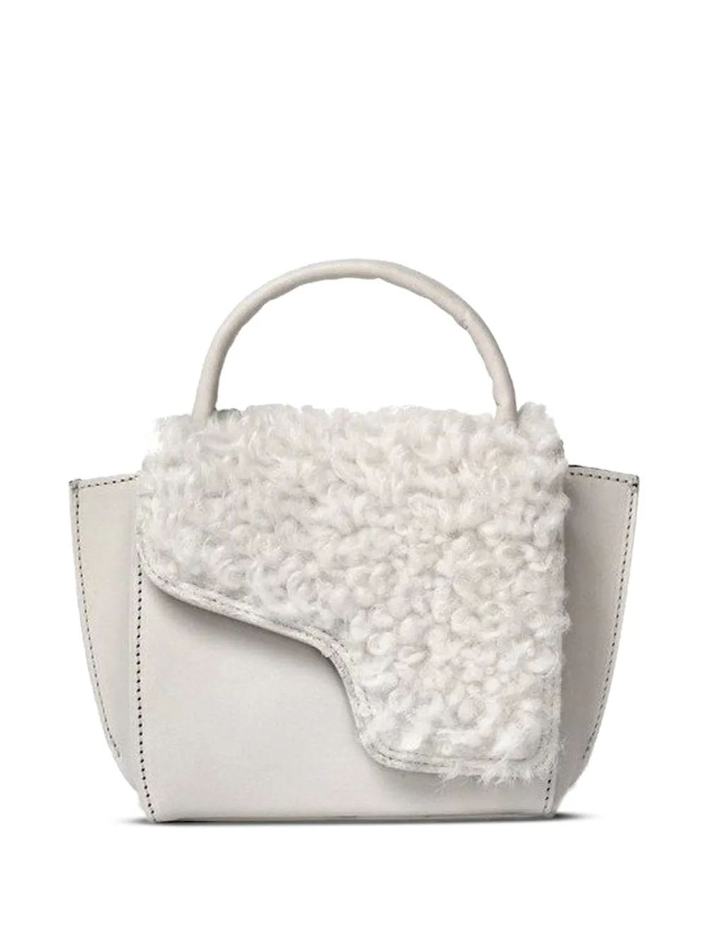 ATP Atelier shearling-panel tote bag Wit